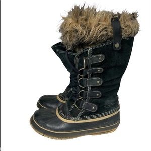 Black Sorel Waterproof High Top Winter Boots